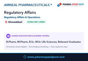 Amneal Pharmaceuticals Hiring for Regulatory Affairs in Ahmedabad