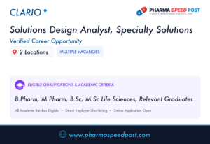 Clario Hiring for Solutions Design Analyst, Specialty Solutions in 2 Locations