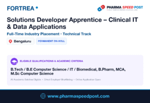 Fortrea Hiring for Solutions Developer Apprentice in Bangalore: Clinical IT Freshers