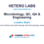 Hetero Labs Hiring for Microbiology, QC, QA & Engineering in Baddi