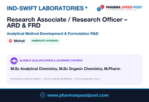Ind-Swift Laboratories Hiring for ARD & FRD in Punjab