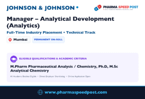 Johnson & Johnson Hiring for Manager – Analytical Development in Mumbai: ARD Analytics