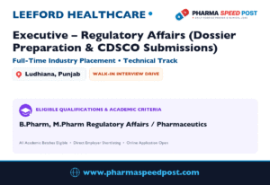 Leeford Healthcare Hiring for Regulatory Affairs Executive in Punjab