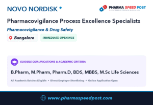 Novo Nordisk Hiring for Pharmacovigilance Process Excellence Specialists in Bangalore