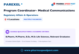 Parexel Hiring for Program Coordinator- Medical Communications in 4 Locations