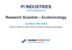 PI Industries Hiring for Research Scientist – Ecotoxicology in Pan India