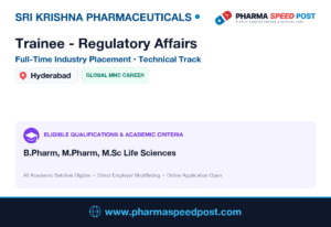 Sri Krishna Pharmaceuticals Hiring for Freshers in Regulatory Affairs in Hyderabad