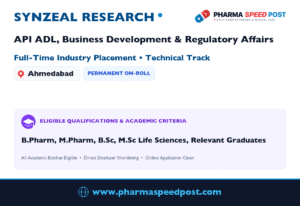 SynZeal Research Hiring for API ADL, Business Development & Regulatory Affairs in Ahmedabad